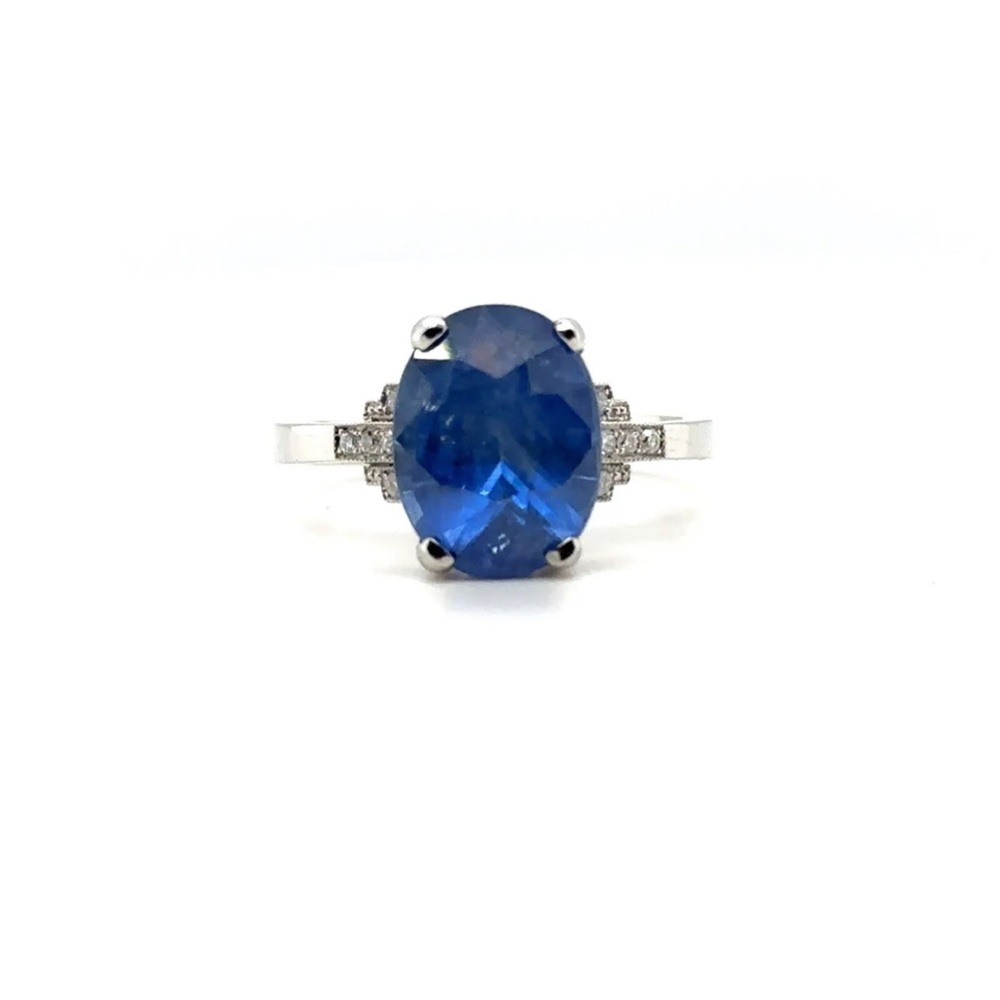 Sri Lanka Blue Sapphire Platinum Diamond ring